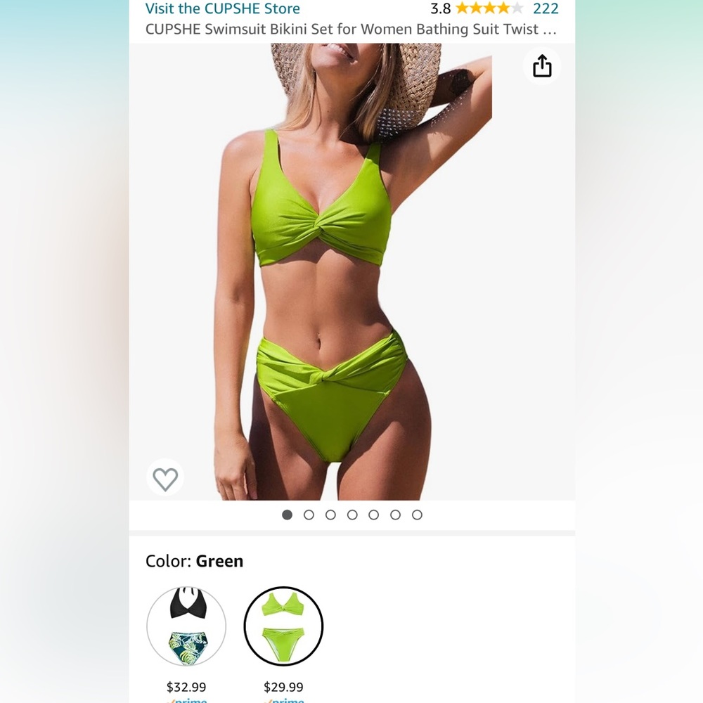 CUPSHE twist front high waist bikini 👙
